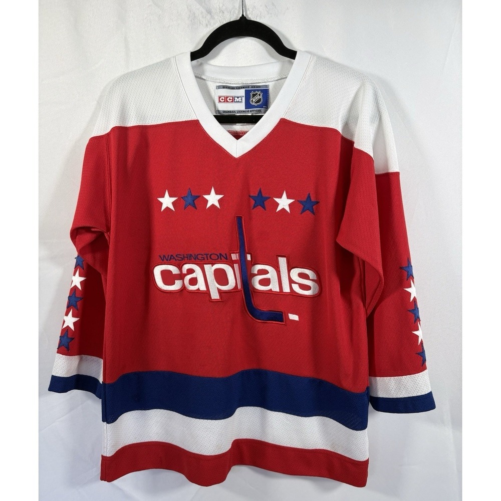 CCM NHL jersey size kids youth L /el Washington capitals embroidered